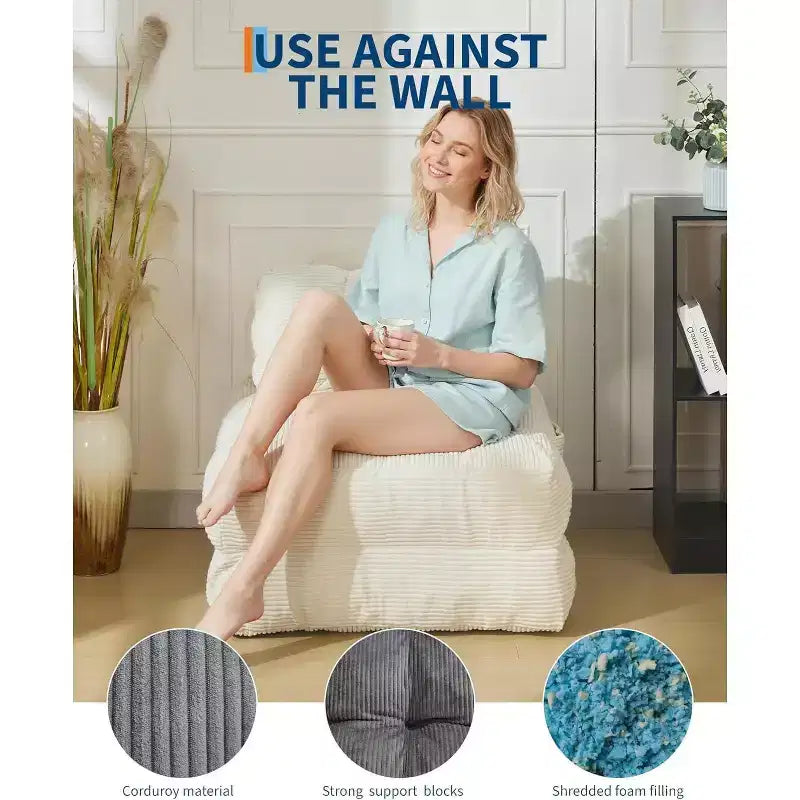 Acekool Divano Letto Pieghevole, Poltrona Letto Convertibile con Cuscino e Tasca Laterale, Design con Materasso Richiudibile, Lettino da Terra Portatile per Piccoli Spazi