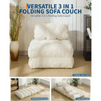 Acekool Divano Letto Pieghevole, Poltrona Letto Convertibile con Cuscino e Tasca Laterale, Design con Materasso Richiudibile, Lettino da Terra Portatile per Piccoli Spazi