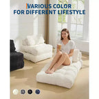 Acekool Divano Letto Pieghevole, Poltrona Letto Convertibile con Cuscino e Tasca Laterale, Design con Materasso Richiudibile, Lettino da Terra Portatile per Piccoli Spazi