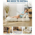 Acekool Divano Letto Pieghevole, Poltrona Letto Convertibile con Cuscino e Tasca Laterale, Design con Materasso Richiudibile, Lettino da Terra Portatile per Piccoli Spazi