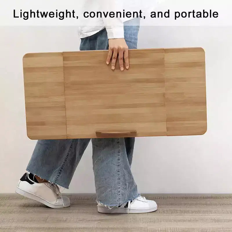 Tavolino da letto in bambù, regolabile in altezza e angolazione, con gambe pieghevoli, Portatile per lavorare, scrivere, disegnare, leggere a letto o a terra