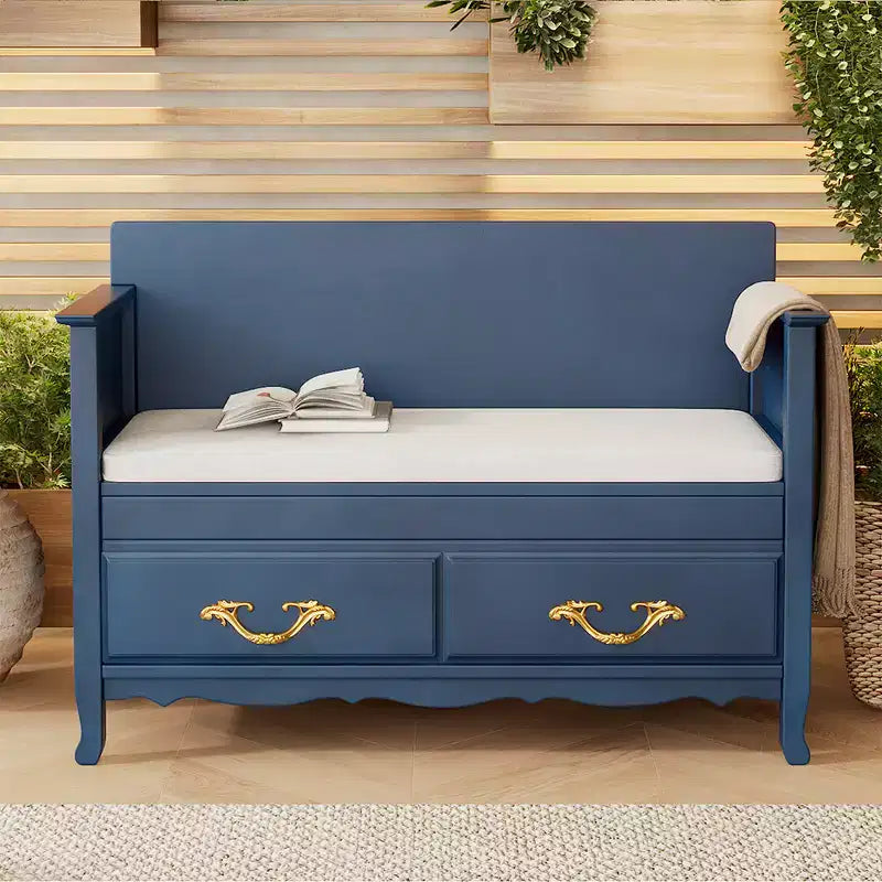 Pipishell 2-Tier Shoe Storage Bench with Cushioned Seat, Entryway Bench with Adjustable Shelf & Barn Doors, Capacity, for Entryway