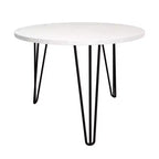 Set di 2 tavolini da caffè rotondi impilabili, piano in finto marmo da 60 cm con struttura in metallo, tavolini in legno per soggiorno