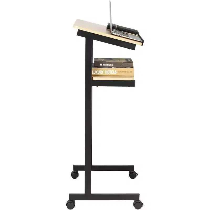 VINGLI Leggio mobile, podio portatile per discorsi in aula, scrivania multi-funzione per laptop con fermo laterale