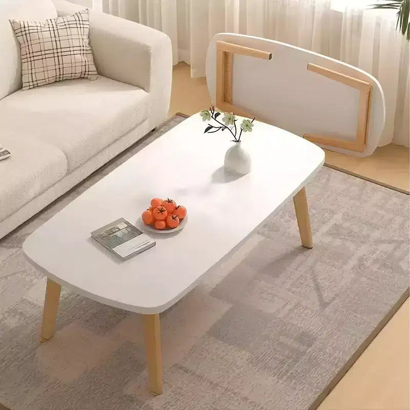 Tavolino Pieghevole in Legno, 100x50 cm, Tavolo Pieghevole per Laptop e Studio per Piccoli Spazi, Scrivania Bassa per Camera da Letto, Ufficio, Appartamento, Dormitorio