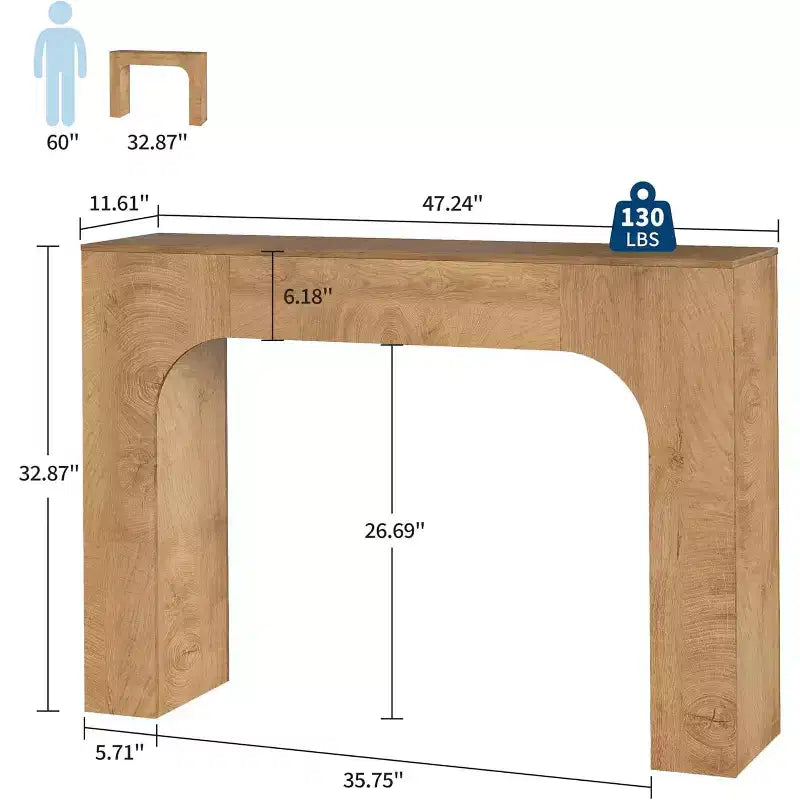 COZONY Tavolo Consolle Lungo, Tavolo da Divano Rustico in Legno per Ingresso, Corridoio e Soggiorno