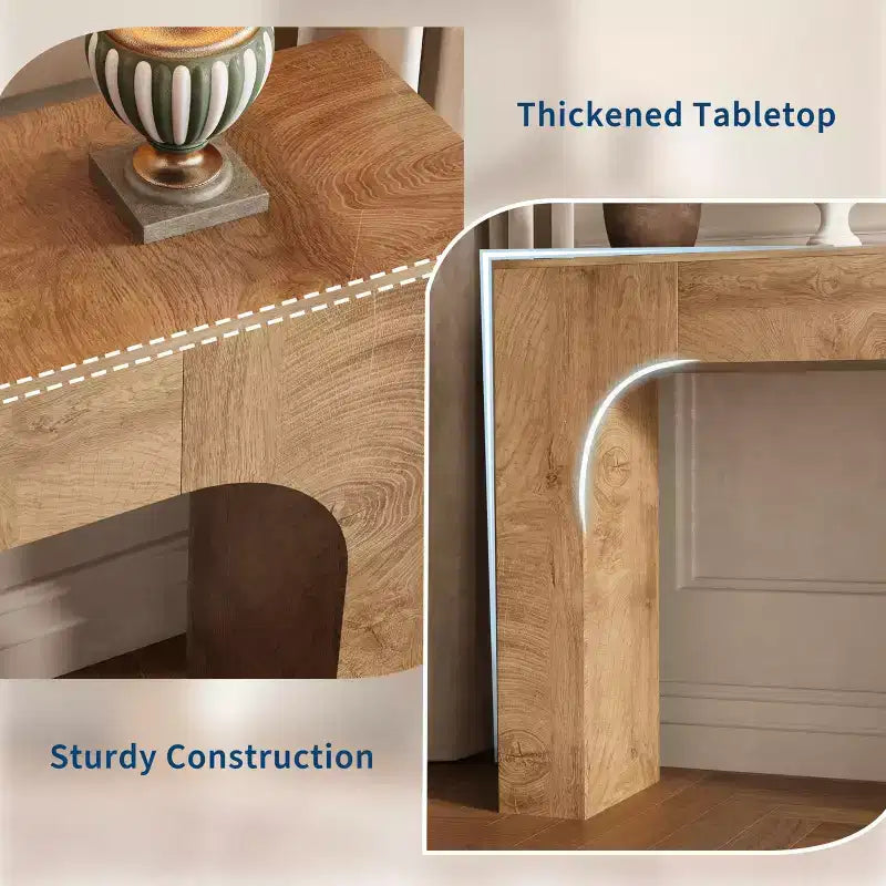 COZONY Tavolo Consolle Lungo, Tavolo da Divano Rustico in Legno per Ingresso, Corridoio e Soggiorno