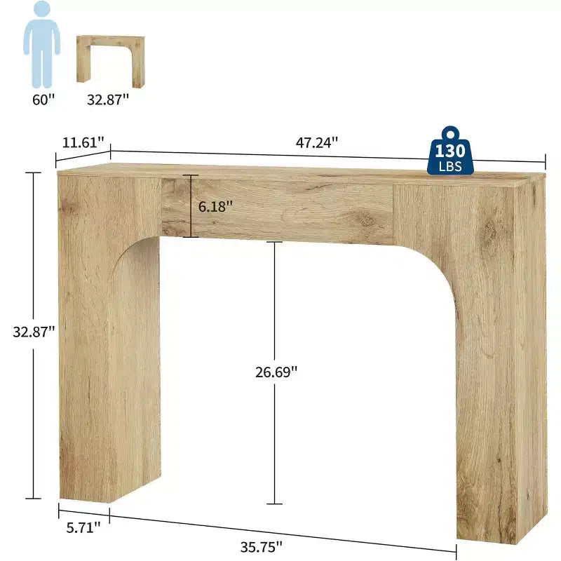 COZONY Tavolo Consolle Lungo, Tavolo da Divano Rustico in Legno per Ingresso, Corridoio e Soggiorno