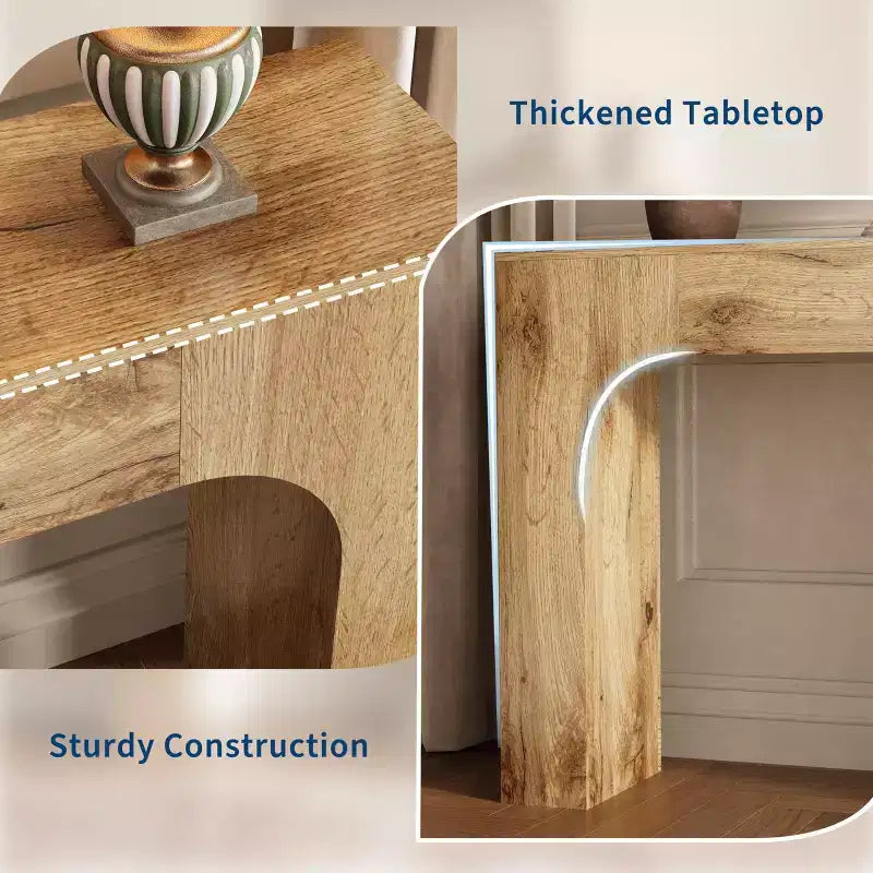 COZONY Tavolo Consolle Lungo, Tavolo da Divano Rustico in Legno per Ingresso, Corridoio e Soggiorno