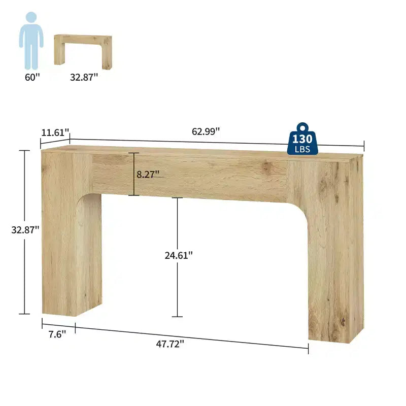 COZONY Tavolo Consolle Lungo, Tavolo da Divano Rustico in Legno per Ingresso, Corridoio e Soggiorno