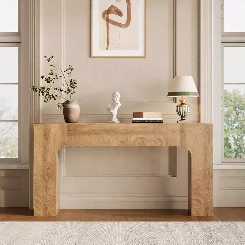 COZONY Tavolo Consolle Lungo, Tavolo da Divano Rustico in Legno per Ingresso, Corridoio e Soggiorno