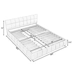 MAYEERTY Letto imbottito Queen Size, giroletto imbottito, testiera, struttura letto solida con cassetto portaoggetti, rosa