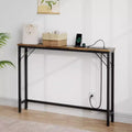 Console Table with Charging Station,Narrow Long Behind Couch Desk with Power Outlets and USB Ports,Thin Entry Desk for Entryway,Living Room,Hallway