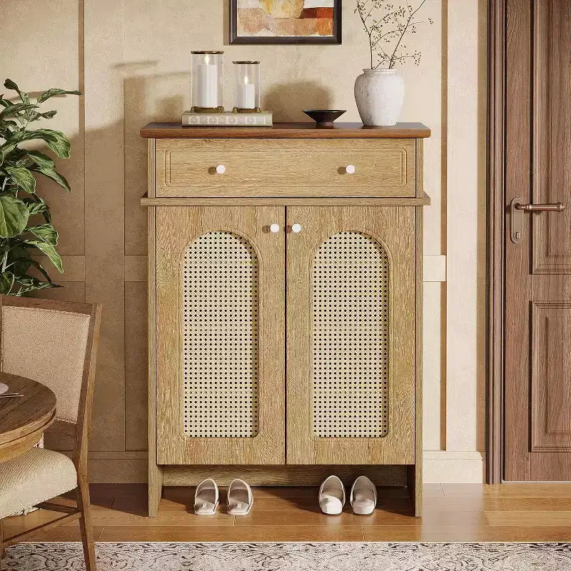Lantine 43.3 Scarpiera con Ante, Scarpiera a 6 Livelli con Cassetto e Ripiani Regolabili per Ingresso, Corridoio, Camera da Letto
