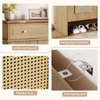 Lantine 43.3 Scarpiera con Ante, Scarpiera a 6 Livelli con Cassetto e Ripiani Regolabili per Ingresso, Corridoio, Camera da Letto