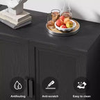Mobile dispensa da cucina in legno nero da 72" con ripiani regolabili e 2 ante per soggiorno