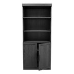 Mobile dispensa da cucina in legno nero da 72" con ripiani regolabili e 2 ante per soggiorno