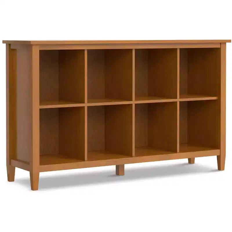 Norfolk SOLID WOOD 57 inch Wide Transitional 8 Cube Storage in Light Golden Brown