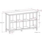Norfolk MOBILE CONTENITORE A 8 CUBI largo 145 cm in LEGNO MASSELLO, in stile Transizionale, Marrone Dorato Chiaro