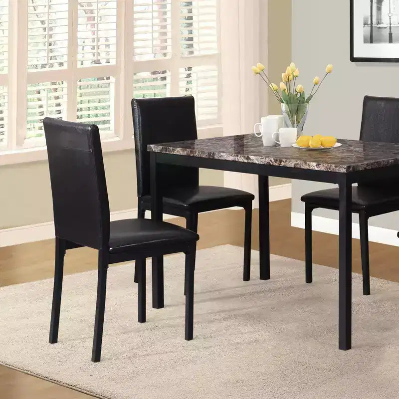 Set da pranzo GDFStudio Nolan da 5 pezzi con struttura in metallo e piano in finto marmo