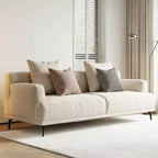 Divano moderno da 110.2 pollici a 4 posti con seduta profonda, 4 cuscini schienale e 2 cuscini decorativi, gambe in metallo, beige per soggiorno
