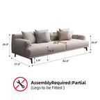 Divano moderno da 110.2 pollici a 4 posti con seduta profonda, 4 cuscini schienale e 2 cuscini decorativi, gambe in metallo, beige per soggiorno