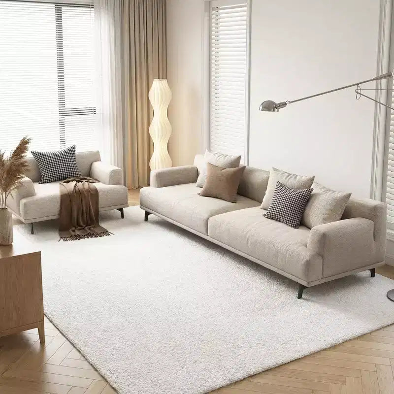Divano moderno da 110.2 pollici a 4 posti con seduta profonda, 4 cuscini schienale e 2 cuscini decorativi, gambe in metallo, beige per soggiorno