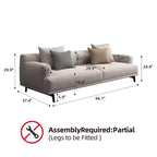 Divano moderno da 110.2 pollici a 4 posti con seduta profonda, 4 cuscini schienale e 2 cuscini decorativi, gambe in metallo, beige per soggiorno