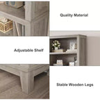 COZONY Set di 2 Librerie a 5 Ripiani - Libreria Stretta Alta 180cm con Ripiani Regolabili e Gambe in Legno, per Soggiorno, Ufficio, Camera da Letto