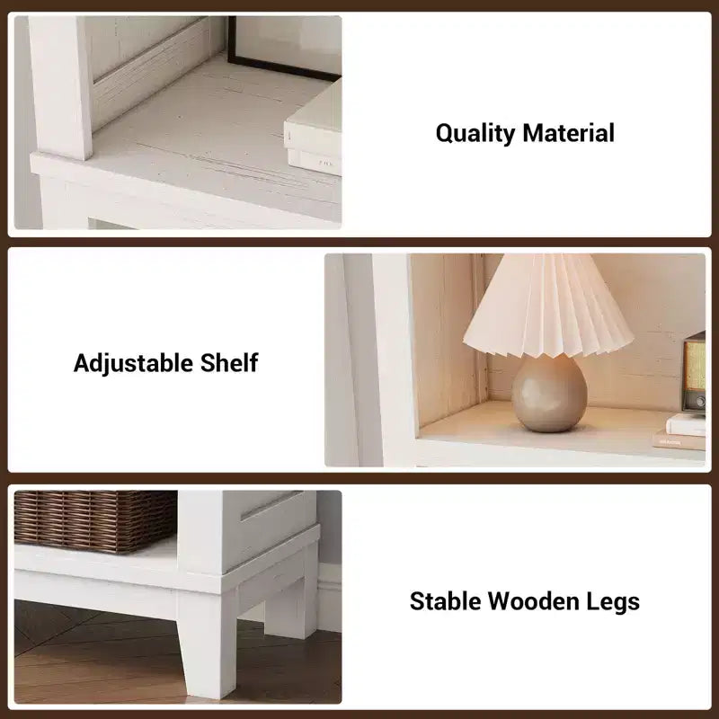 COZONY Set di 2 Librerie a 5 Ripiani - Libreria Stretta Alta 180cm con Ripiani Regolabili e Gambe in Legno, per Soggiorno, Ufficio, Camera da Letto