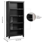 COZONY Set di 2 Librerie a 5 Ripiani - Libreria Stretta Alta 180cm con Ripiani Regolabili e Gambe in Legno, per Soggiorno, Ufficio, Camera da Letto