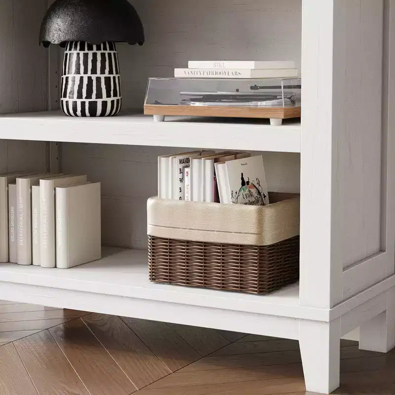COZONY Set di 2 Librerie a 5 Ripiani - Libreria Stretta Alta 180cm con Ripiani Regolabili e Gambe in Legno, per Soggiorno, Ufficio, Camera da Letto