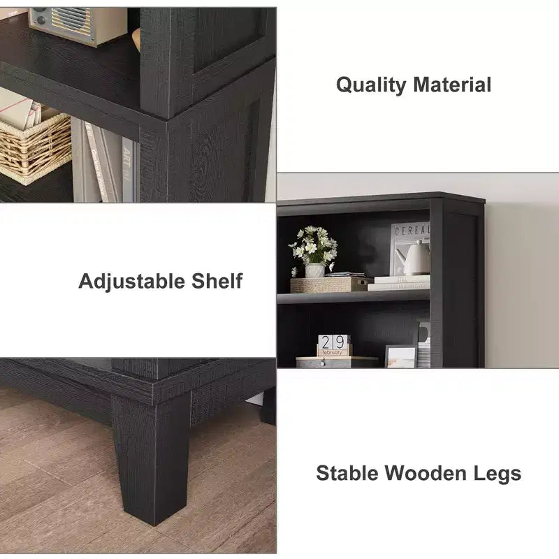 COZONY Set di 2 Librerie a 5 Ripiani - Libreria Stretta Alta 180cm con Ripiani Regolabili e Gambe in Legno, per Soggiorno, Ufficio, Camera da Letto