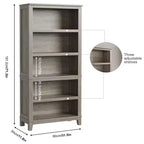 COZONY Set di 2 Librerie a 5 Ripiani - Libreria Stretta Alta 180cm con Ripiani Regolabili e Gambe in Legno, per Soggiorno, Ufficio, Camera da Letto