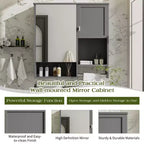 Mobiletto da bagno a muro da 29 pollici, Mobiletto pensile con specchio e portasciugamani, Mobiletto salvaspazio sopra il WC per bagno