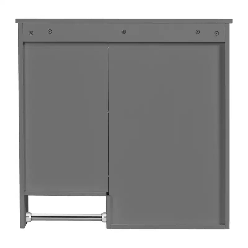 Mobiletto da bagno a muro da 29 pollici, Mobiletto pensile con specchio e portasciugamani, Mobiletto salvaspazio sopra il WC per bagno