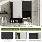 Mobiletto da bagno a muro da 29 pollici, Mobiletto pensile con specchio e portasciugamani, Mobiletto salvaspazio sopra il WC per bagno