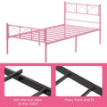 Metal Platform Bed Frame with Headboard and Footboard  Heavy Duty Steel Slats, No Box Spring Needed