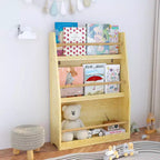 Libreria per bambini a 3 ripiani, porta libri per bambini, aiuta a mantenere in ordine camere da letto, sale giochi e aule, naturale