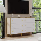 Cassettiera a 6 cassetti, Cassettiera larga 120 cm, Cassettiera rustica in legno con cassetti grandi e maniglie a barra, Organizzatore di cassetti per il soggiorno