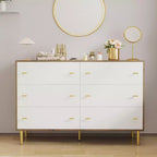 6 Drawers Dresser, 47.2 in Wide Dresser, Wood Rustic Chest of Drawers with Large Drawers & Bar Handles, Drawer Organizer for Living Room