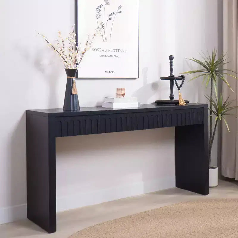 TUYOHW Tavolo Consolle Moderno, Elegante Tavolo da Ingresso con Bordo Decorativo Perlinato, Tavolo da Corridoio per Soggiorno, Ingresso