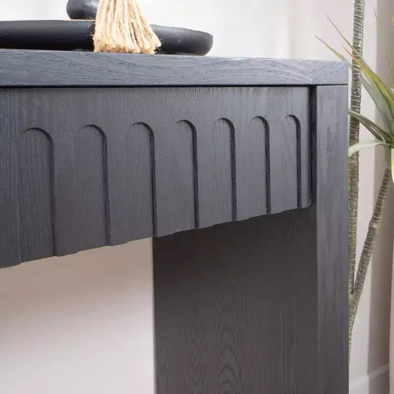 TUYOHW Tavolo Consolle Moderno, Elegante Tavolo da Ingresso con Bordo Decorativo Perlinato, Tavolo da Corridoio per Soggiorno, Ingresso