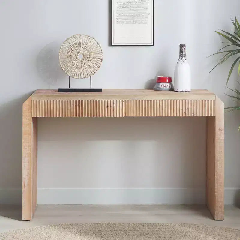 TUYOHW Tavolo Consolle Moderno, Elegante Tavolo da Ingresso con Bordo Decorativo Perlinato, Tavolo da Corridoio per Soggiorno, Ingresso