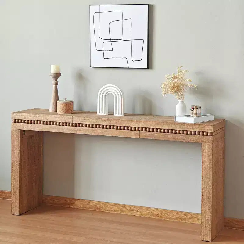TUYOHW Tavolo Consolle Moderno, Elegante Tavolo da Ingresso con Bordo Decorativo Perlinato, Tavolo da Corridoio per Soggiorno, Ingresso