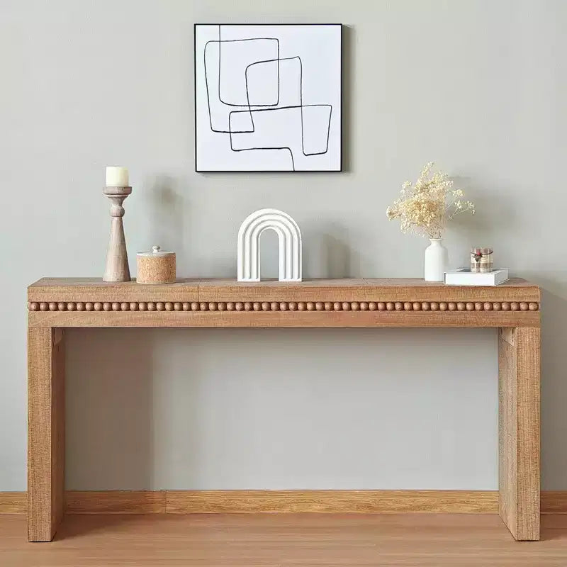 TUYOHW Tavolo Consolle Moderno, Elegante Tavolo da Ingresso con Bordo Decorativo Perlinato, Tavolo da Corridoio per Soggiorno, Ingresso