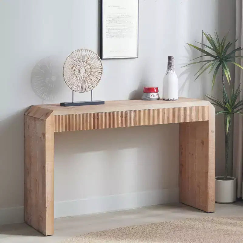 TUYOHW Tavolo Consolle Moderno, Elegante Tavolo da Ingresso con Bordo Decorativo Perlinato, Tavolo da Corridoio per Soggiorno, Ingresso
