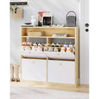Acekool Narrow Shoe Cabinet with 4 Flip Drawers, White Shoe Organizer with Adjustable Dividers and Shelf, for Entryway or Bedroom