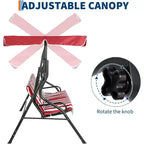 Dondolo da Esterno a 3 Posti GustoWave Resistente alle Intemperie con Tettuccio Regolabile, Cuscini Spessi e Struttura in Acciaio, per Patio/Giardino/Portico
