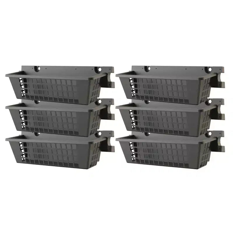 Suncast 6 Pack 25 x 7.25 Inch Resin Basket Accessory for Outdoor Shed, Black